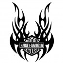 Decoratiune metalica de perete Krodesign KRO-1059, Harley Davidson II, diametru 60 cm, grosime 1.5 mm