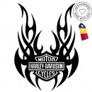 Decoratiune metalica de perete Krodesign KRO-1059, Harley Davidson II, diametru 60 cm, grosime 1.5 mm