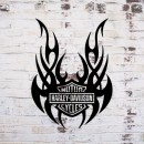 Decoratiune metalica de perete Krodesign KRO-1059, Harley Davidson II, diametru 60 cm, grosime 1.5 mm