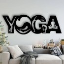 Decoratiune metalica de perete Krodesign YOGA KRO-1121, dimensiune 80 cm, negru, grosime 1.5 mm