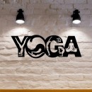 Decoratiune metalica de perete Krodesign YOGA KRO-1121, dimensiune 80 cm, negru, grosime 1.5 mm