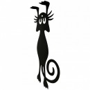 Decoratiune perete Krodesign Funny Cat, lungime 52 cm, negru
