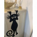 Decoratiune perete Krodesign Funny Cat, lungime 52 cm, negru