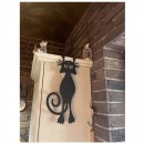 Decoratiune perete Krodesign Funny Cat, lungime 52 cm, negru