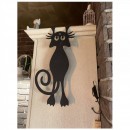 Decoratiune perete Krodesign Funny Cat, lungime 52 cm, negru