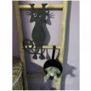 Decoratiune perete Krodesign Funny Cat, lungime 52 cm, negru