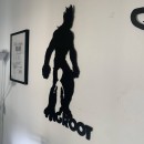 Decoratiune perete Krodesign Groot, metal, negru, Inaltime 69 cm