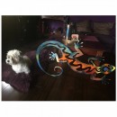Decoratiune perete Krodesign Lizard, Lungime 106 cm, multicolora