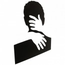 Decoratiune perete Krodesign Man Silhouette 2, lungime 48x41 cm, negru