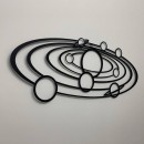 Decoratiune perete Krodesign Planets, diametru 80 cm, negru