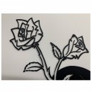 Decoratiune perete Krodesign Skull&Rose, diametru 50 cm, negru