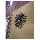 Decoratiune perete Krodesign Spiral Sun, diametru 53 cm, negru