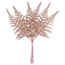 Feriga ramura decorativa, aur roz 19cm, 6 buc