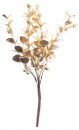 Ramura decorativa MagicHome Craciun, eucalipt, auriu, 15 cm, pachet 6 buc.