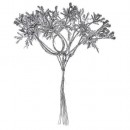 Ramura decorativa, argintie 15cm, 6 buc
