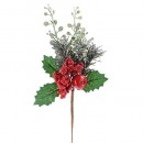 Ramura decorativa cu mar, rosu, 26cm, 6 buc