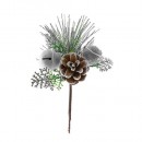 Ramura decorativa cu clopot, argintiu 20cm, 6 buc