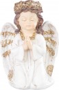 Decor MagicHome, Înger care se roagă, LED, polirășină, pentru mormânt, 11,5x7,5x15,5 cm