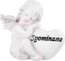 Decor MagicHome, Înger cu inimă, polirășină, pentru mormânt, 8,5x7,5x11,8 cm