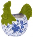 Decor MagicHome, ghiveci de flori, ornament albastru, ceramica, 34,5x24x30,5 cm