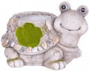 Decor MagicHome, Broasca testoasa cu ghiveci de flori, ceramica, naturala, 38x29,5x25 cm
