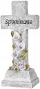 Decor MagicHome, Cruce, LED, polirășină, pentru mormânt, solar, 15x9,5x32 cm