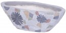 Decor MagicHome, Ghiveci cu mozaic, gri, lat, ceramica, 40,5x19x14 cm