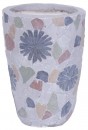 Decor MagicHome, Ghiveci cu mozaic, gri, ceramică, 20,5x20,5x28 cm