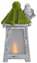 Decor MagicHome, Lanternă cu pasăre, solar, LED, ceramică, 26x20x45 cm