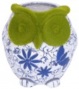 Decor MagicHome, Bufniță cu ghiveci, ornament albastru, ceramică, 26,5x24x27,5 cm