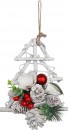 Decoratiunea de Craciun MagicHome, brad cu mrani si conuri de pin, agatat, 18x6x20 cm