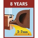 Garnitură ușă tesamoll® profil D, 9 mm, maro, 100 m