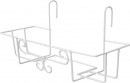 Suport Strend Pro, cuier, pentru ghiveci de flori, pentru balustrada, reglabil, 65 cm