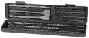 Set burghie SDS+ 12 buc
 4x110, 6x110, 8x160, 12x160, 14x210, 16x210, 18x300
dalta ascutita 14x250mm
cap