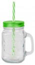 Sticla de baut MagicHome, cu paie, cu capac colorat, sticla, 480 ml, sellbox 12 buc