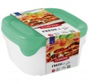 Curver® Set Borcan pătrat, 3x0,8L, mix de culori mentă/gri/piersică, 15,5x15,5x11 cm