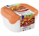Curver® Set Borcan pătrat, 3x0,8L, mix de culori mentă/gri/piersică, 15,5x15,5x11 cm