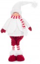 Figurină MagicHome Crăciun, Băiat cu urechi de ren, material, roșu-alb, 22x13x57 cm