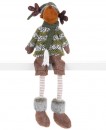 Figurină de Crăciun MagicHome, băiat ren în pantaloni scurți, țesătură, verde-maro, 21x14x70 cm