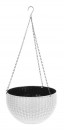 Ghiveci GDA Modern 835, agatat, lant, 26x16cm, alb