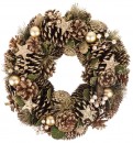 Ghirlanda MagicHome Craciun, naturala, bronz, 34 cm