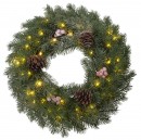 Ghirlanda MagicHome Craciun, naturala, acoperita cu zapada, 48 LED, IP20, 2xAA, 40 cm