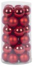 Globuri MagicHome Christmas, 30 buc, 6 cm, rosu, mix, pe brad