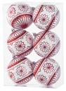 Globuri MagicHome Christmas, 6 buc, 8 cm, rosu - alb, pe brad