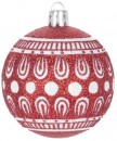 Globuri MagicHome Christmas, 8 buc, 6 cm, rosu cu ornament alb, pe brad