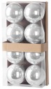 Globuri MagicHome Christmas, 8 buc, argintiu, pe brad, 7 cm