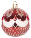 Globuri MagicHome Christmas, 9 buc, rosu cu ornament, pe brad, 6 cm