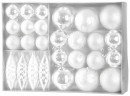 Globuri MagicHome Christmas, set, 31 buc, alb, pe brad