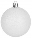 Globuri MagicHome Christmas,10 buc, alb, pe brad, 6 cm