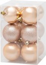 Globuri MagicHome, 12 buc, aur roz, pentru brad, 6 cm